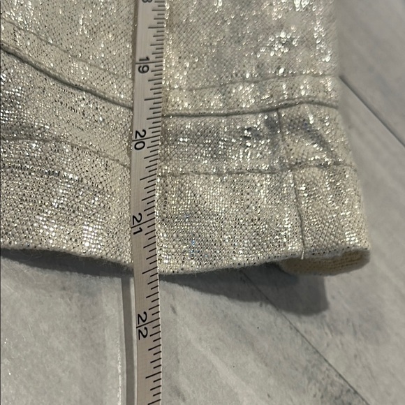 J Crew Sz 2 VTG Silver Metallic Blazer • 100% Linen - Picture 10 of 10